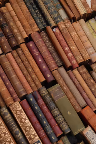 Deri ciltli antika kitap koleksiyonu (40 cilt)